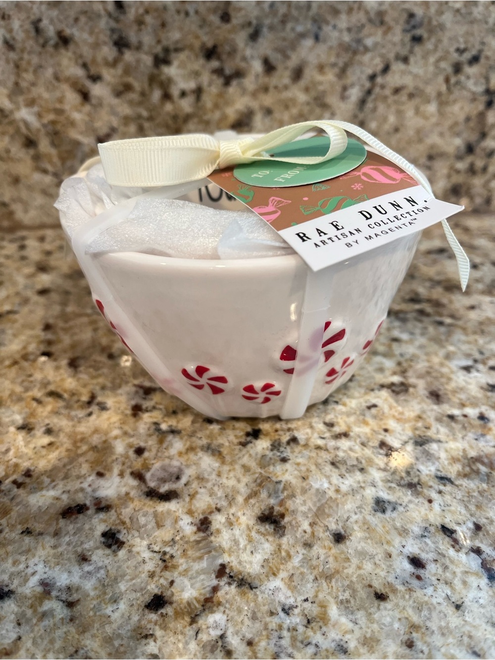 Rae Dunn White Ceramic Peppermint Candy Cane Measuring Cups Christmas